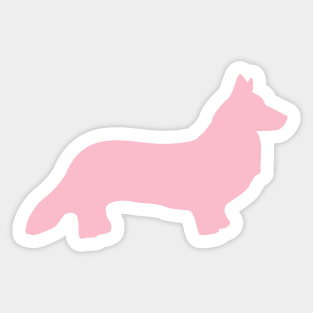 Pink Welsh Corgi Silhouette Sticker